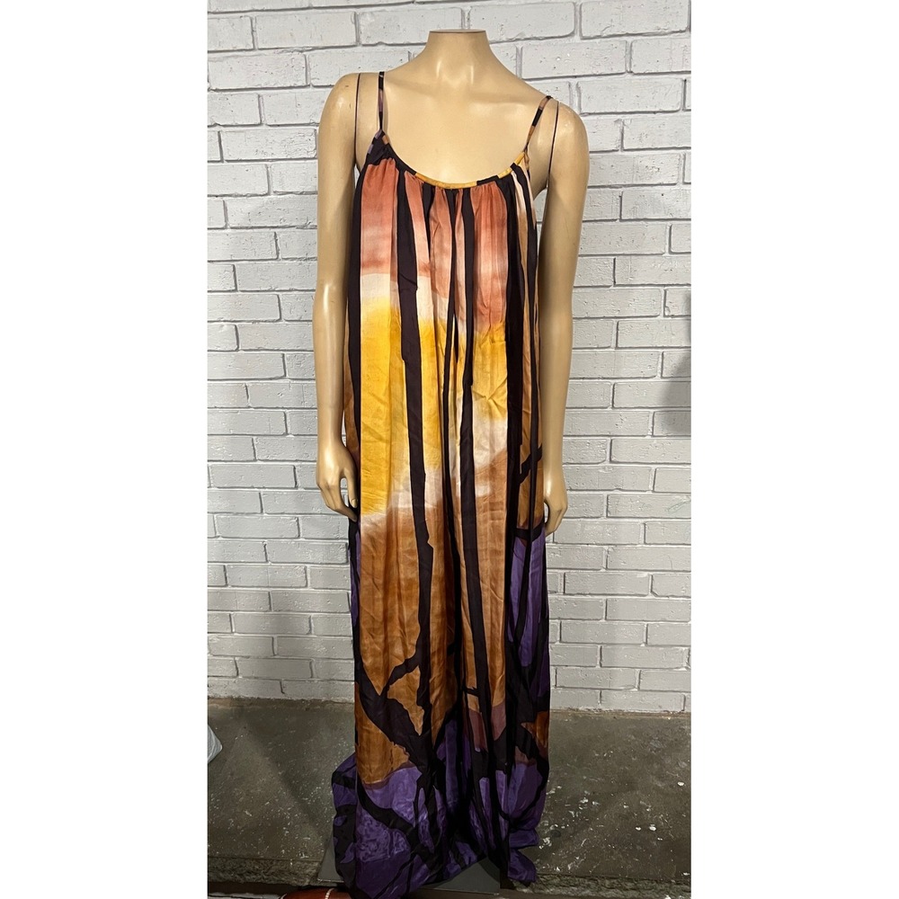 Mes Demoiselles Paris Anthropologie Sunset Maxi Dress Orange Purple Boho NWT 42